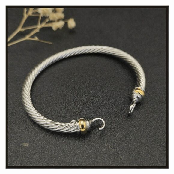 David Yurman 5mm Hook Buckle Classic Sterling Silver Bracelet QDW-2037